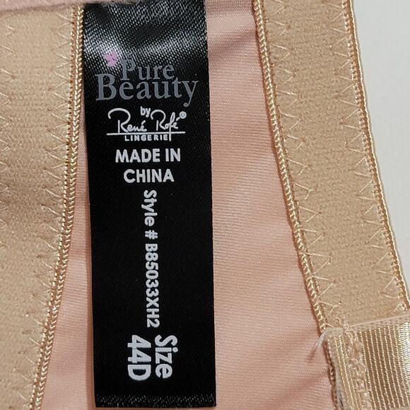 Pure Beauty by René Rofé Womens Nude Wireless Lightly Lined T Shirt Bra Size 44D - Picture 10 of 10